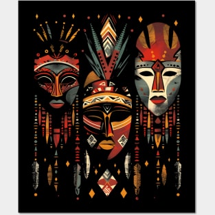 Hanging African Masks, African Art Posters and Art